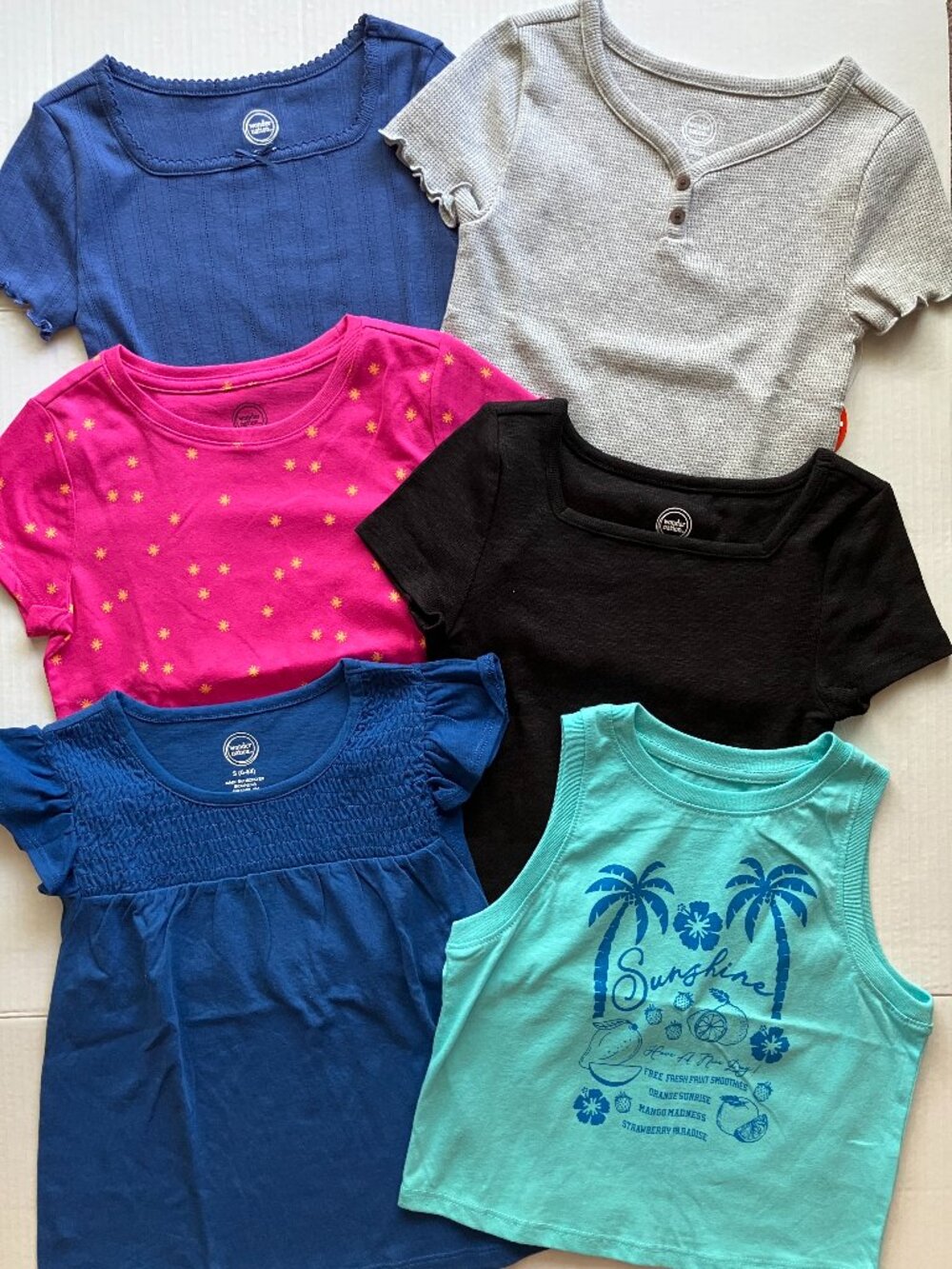 6/6x Wonder Nation Girl Short-Sleeve/Sleeveless* Tops 6-Piece Bundle